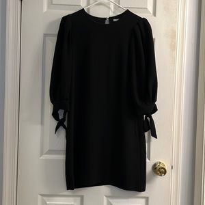Black balloon sleeve dress